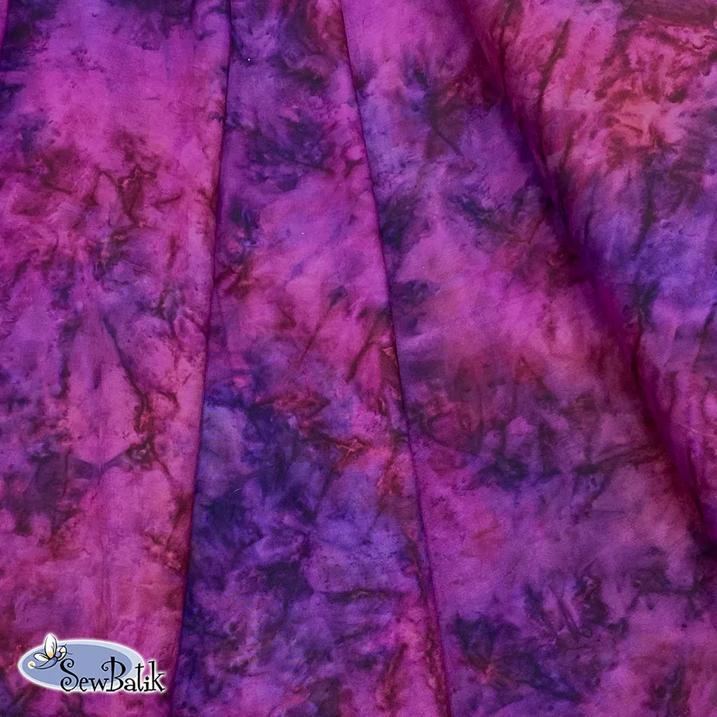 45" Batik Rayon - Hand Dyed - Sangria [ 42" CUT ONLY ]