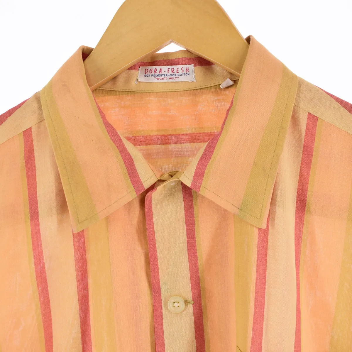 70'S DURA-FRESH Short Sleeve Striped Shirt Men's XL Vintage /eaa341318