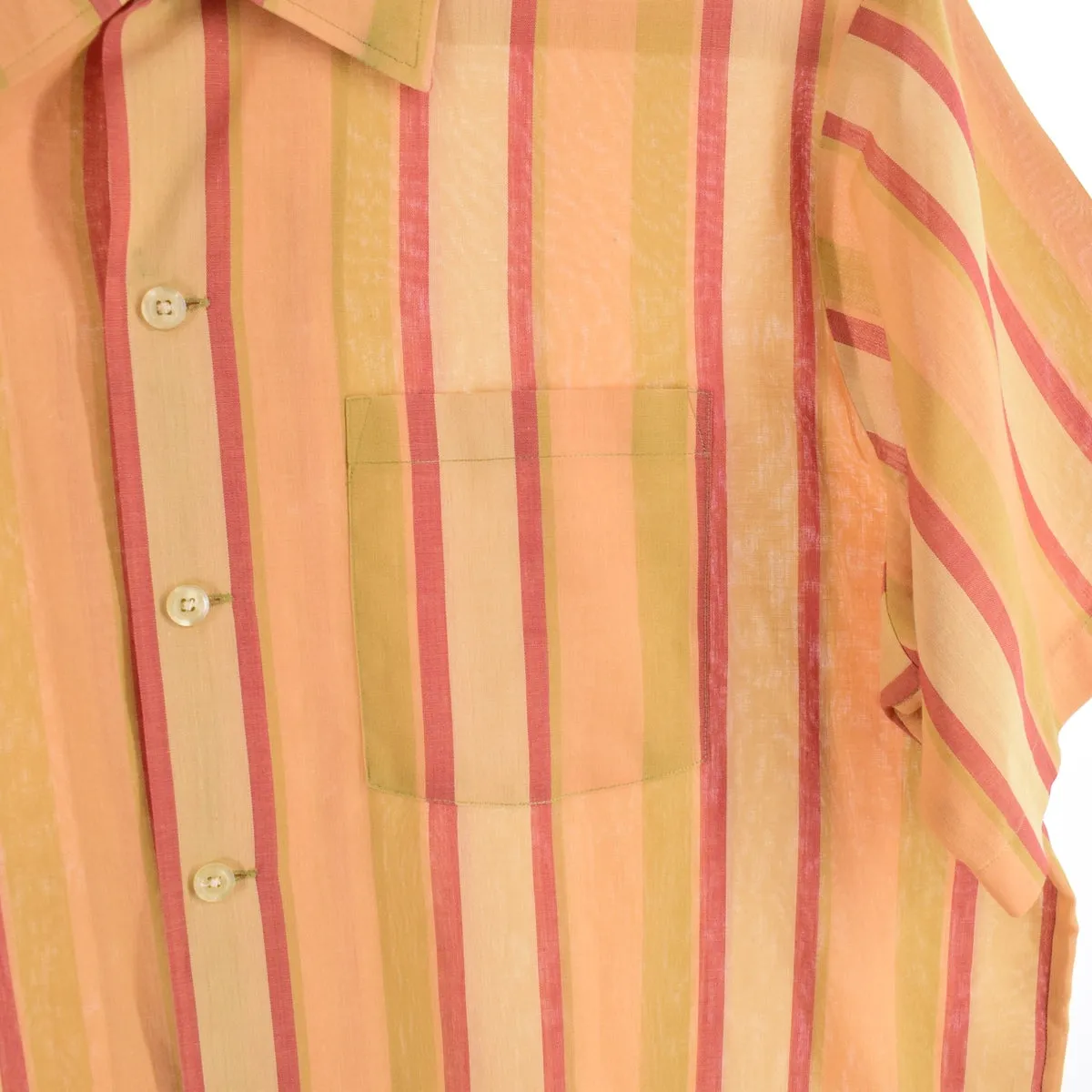 70'S DURA-FRESH Short Sleeve Striped Shirt Men's XL Vintage /eaa341318