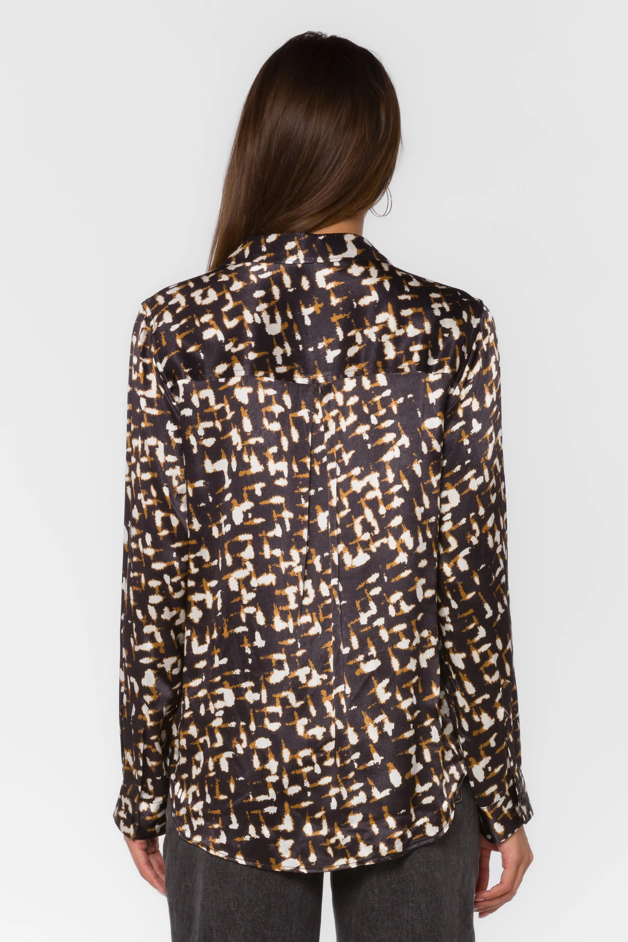 Benedita Black Abstract Geo Blouse