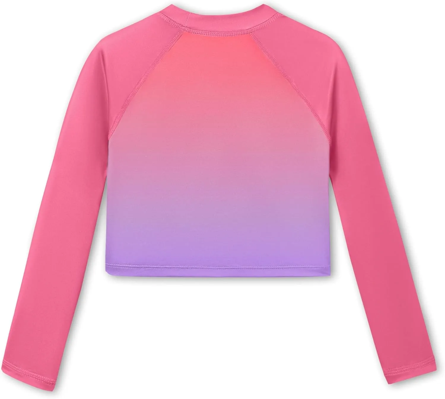 BesserBay Girls UPF 50  Long Sleeve Mock Neck Crossover Hem Swim Crop Top 4-12 Years