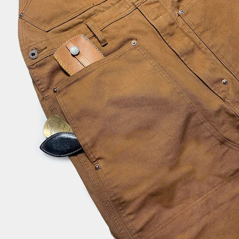 BZEN M.1097R GUTHRIE-CR REGULAR FIT 6  POCKETS DOUBLE PANEL FRONT CANVAS UNISEX OVERALL-12.5OZ-E0 RUST
