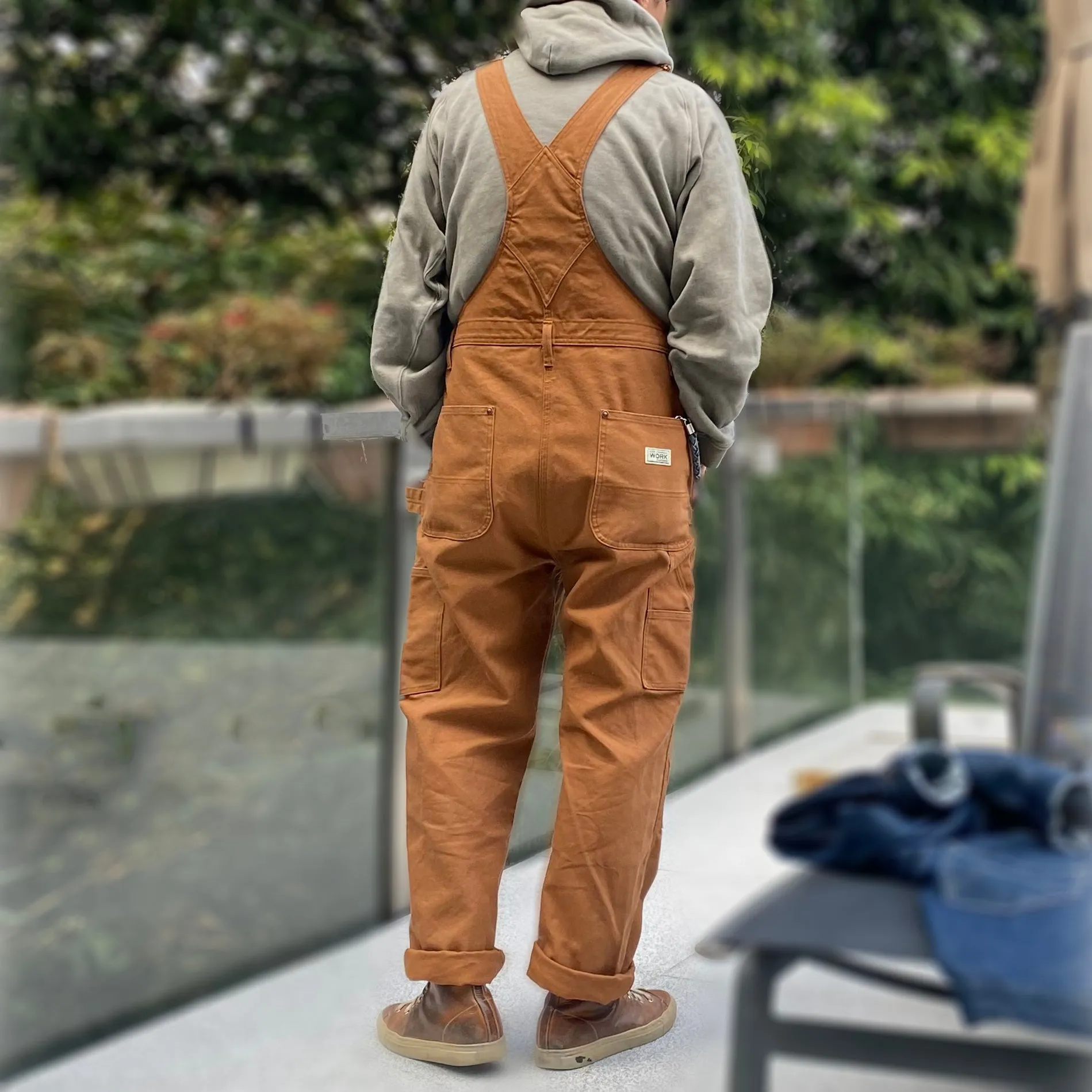 BZEN M.1097R GUTHRIE-CR REGULAR FIT 6  POCKETS DOUBLE PANEL FRONT CANVAS UNISEX OVERALL-12.5OZ-E0 RUST