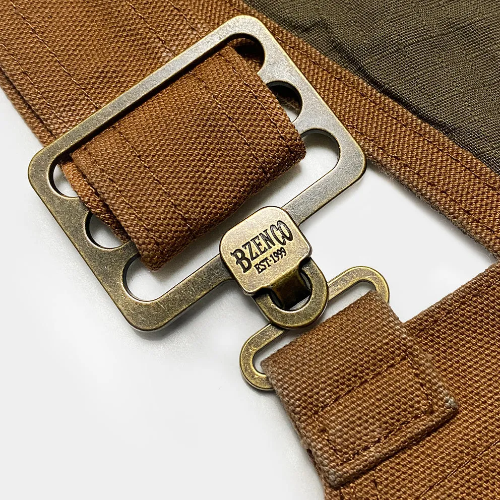 BZEN M.1097R GUTHRIE-CR REGULAR FIT 6  POCKETS DOUBLE PANEL FRONT CANVAS UNISEX OVERALL-12.5OZ-E0 RUST