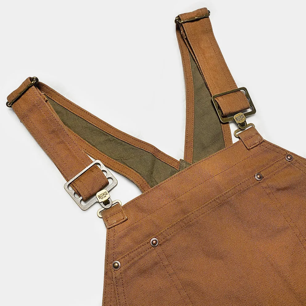 BZEN M.1097R GUTHRIE-CR REGULAR FIT 6  POCKETS DOUBLE PANEL FRONT CANVAS UNISEX OVERALL-12.5OZ-E0 RUST