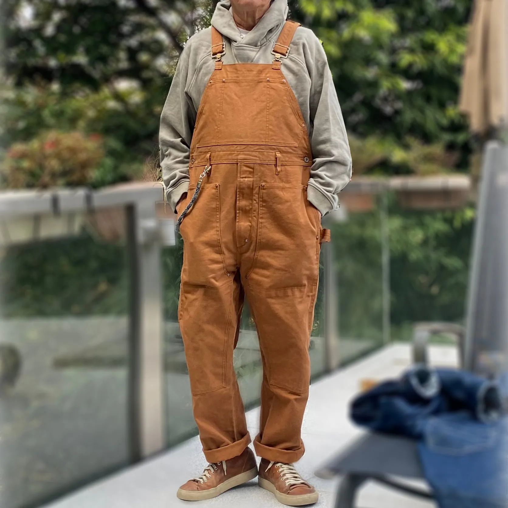 BZEN M.1097R GUTHRIE-CR REGULAR FIT 6  POCKETS DOUBLE PANEL FRONT CANVAS UNISEX OVERALL-12.5OZ-E0 RUST