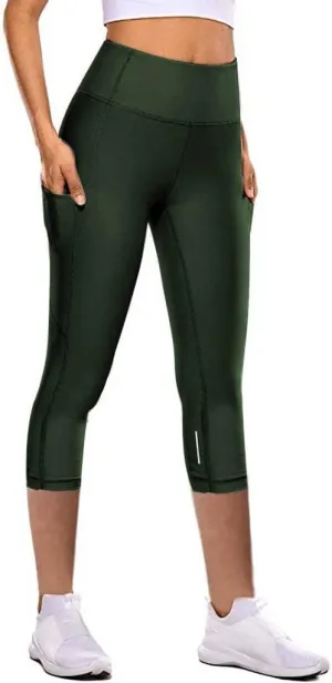 Capri Leggings for Women High Waist Capri Pants Workout Biker Slimming Athletic Gym Yoga Pants Casual Stretch Knee