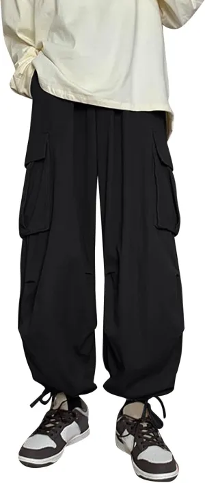 Cargo Pants for Men Big and Tall, Cotton Thick Workout Jogging Athletic Tapered Pants with Pockets Men's Heavy Weight