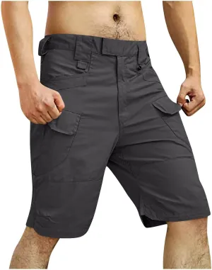 Cargo Shorts for Men Casual Loose Shorts with Pocket Athletic Cotton Linen Woven Elastic Comfy Cargo Pants for Men