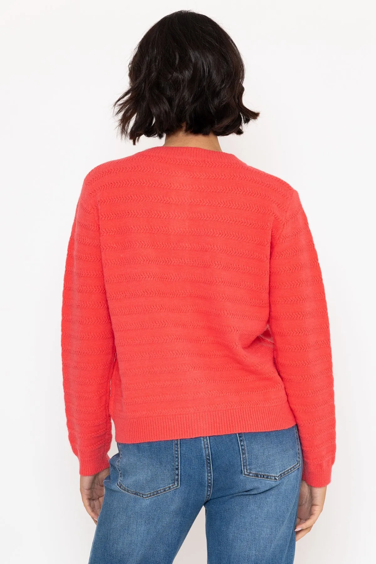 Cashmere Blend Cardigan in Coral
