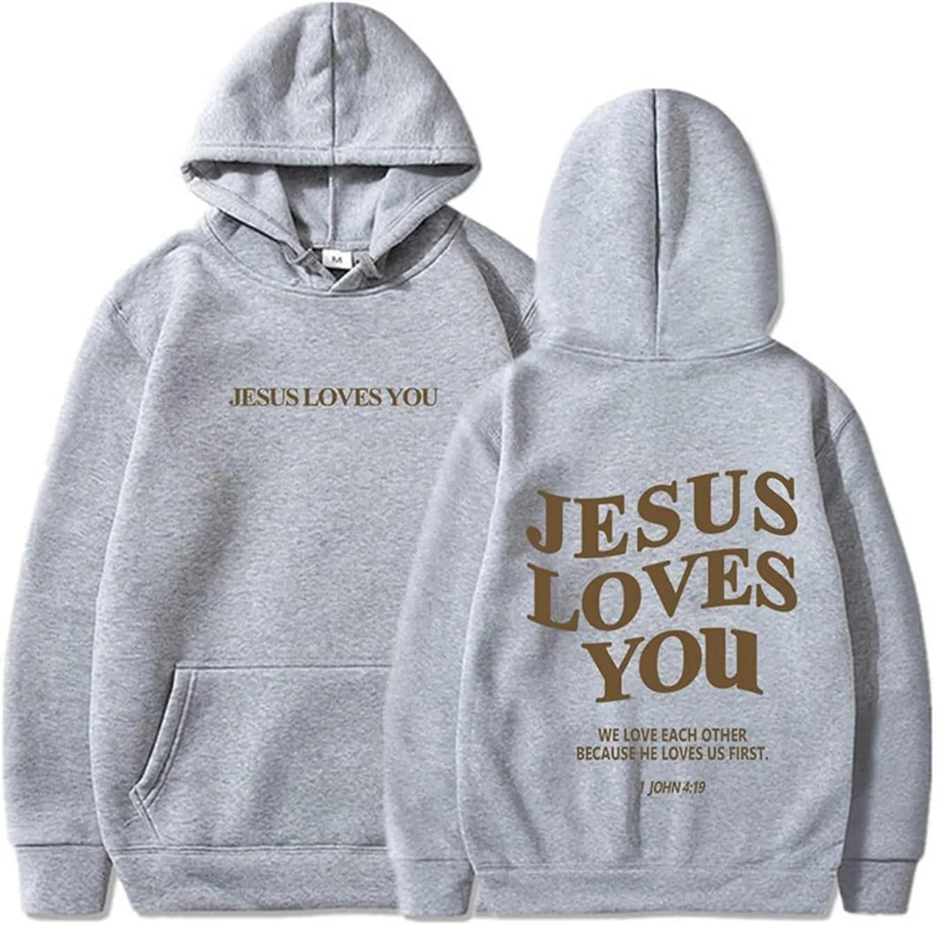 Christian Hoodies for Women Bible Verse Jesus Loves You Graphic Oversized Y2K Hooded Pockets Drawstring Sweatshirts