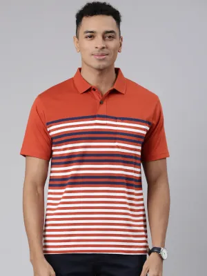 Classic Polo Men's Half Sleeve Red/White Polo Neck Cotton Blend Authentic Fit T-Shirt | AVON - 576 A AF P