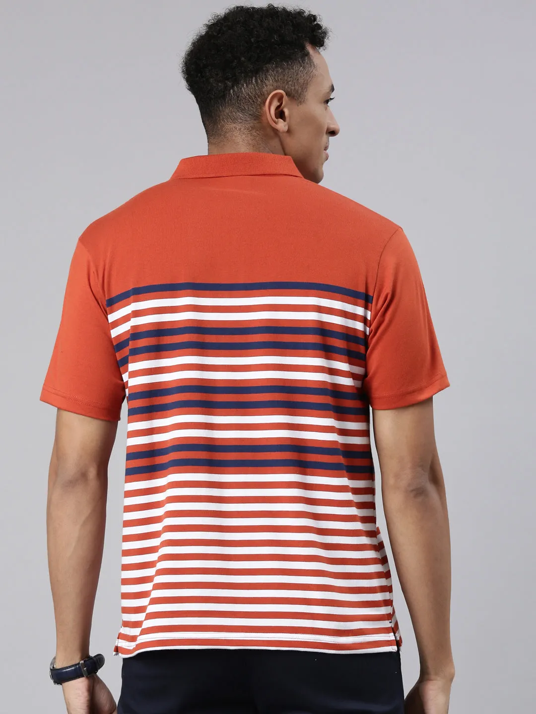 Classic Polo Men's Half Sleeve Red/White Polo Neck Cotton Blend Authentic Fit T-Shirt | AVON - 576 A AF P