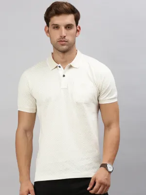 Classic Polo Men's Printed Beige Cotton Slim Fit Half Sleeve T-Shirt | BELLO - 289 A SF P