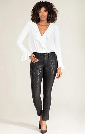 Coated Cheetah Hyperstretch Skinny Jean