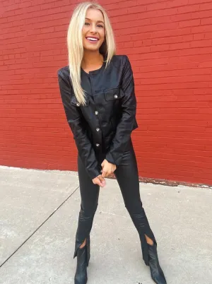 Confidence Boost Faux Leather Jacket