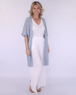 Cotton Blend Long Kimono