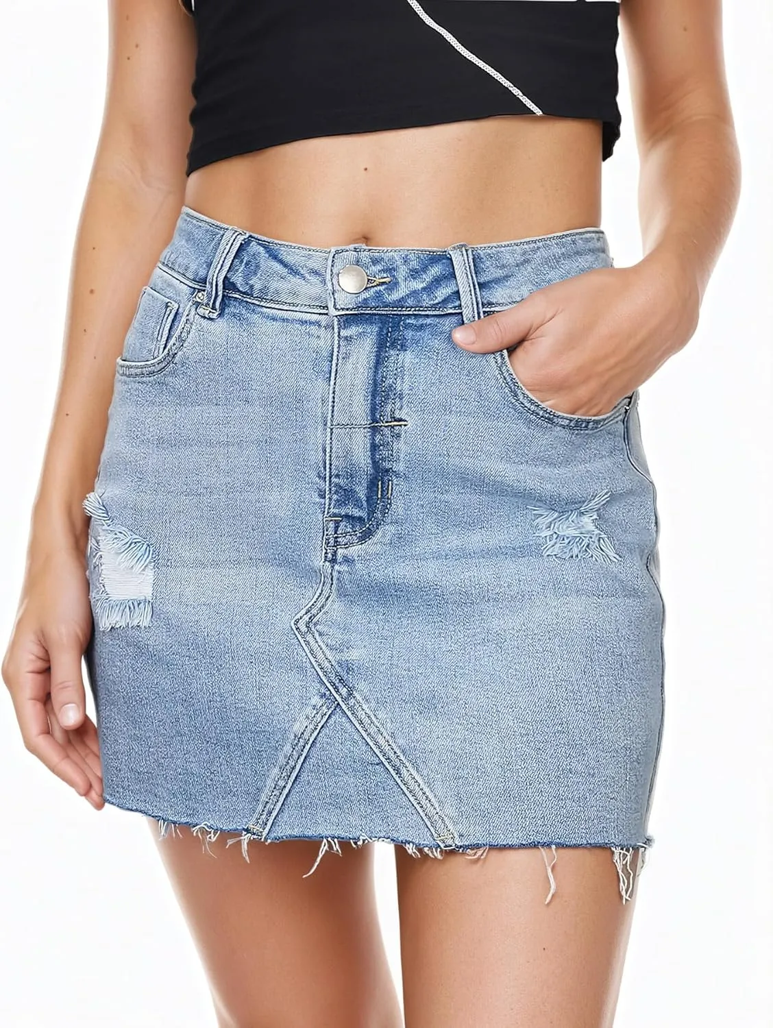 Denim Skirt Women Mini High Waisted Summer Jean Skirts