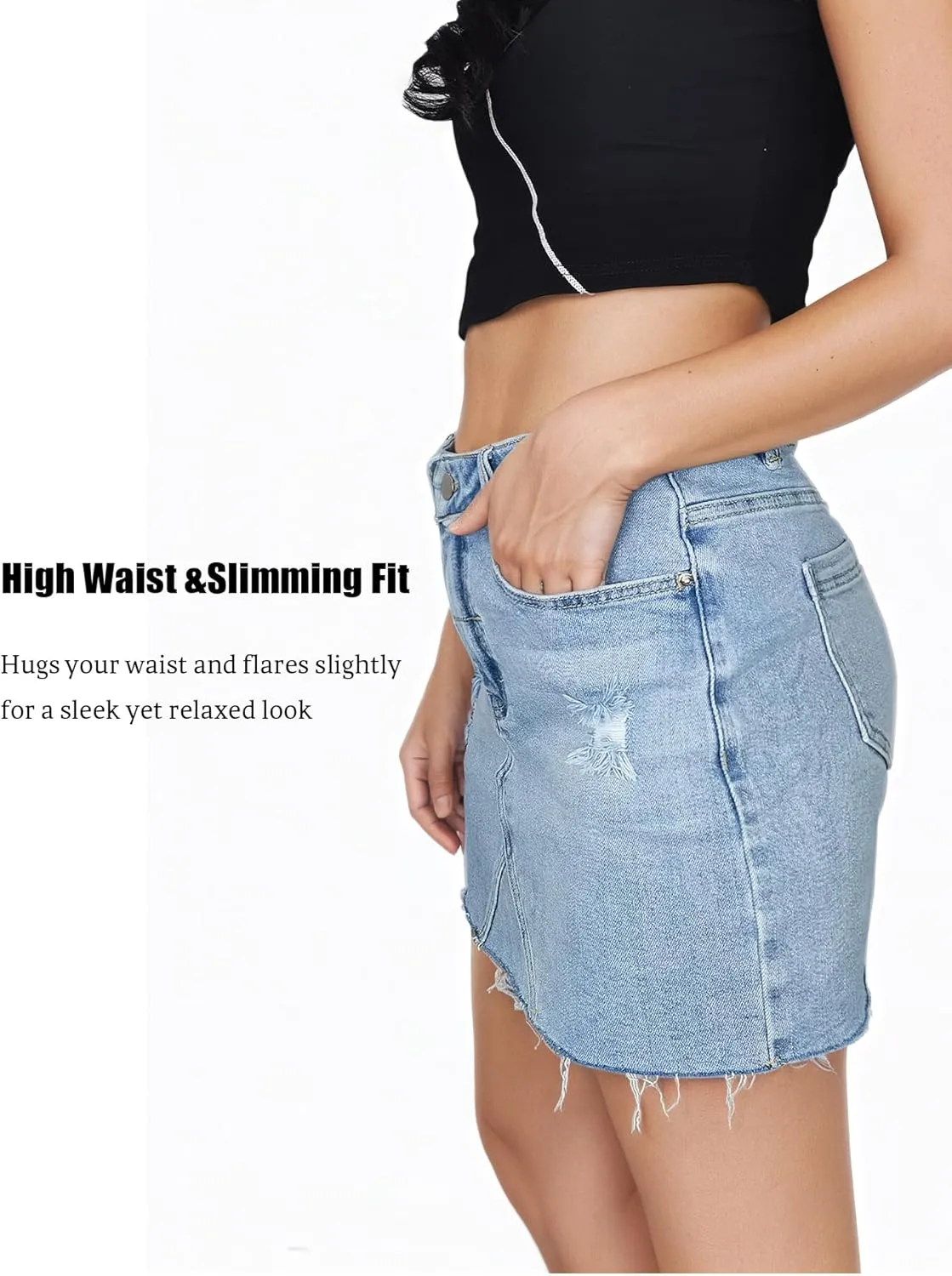Denim Skirt Women Mini High Waisted Summer Jean Skirts
