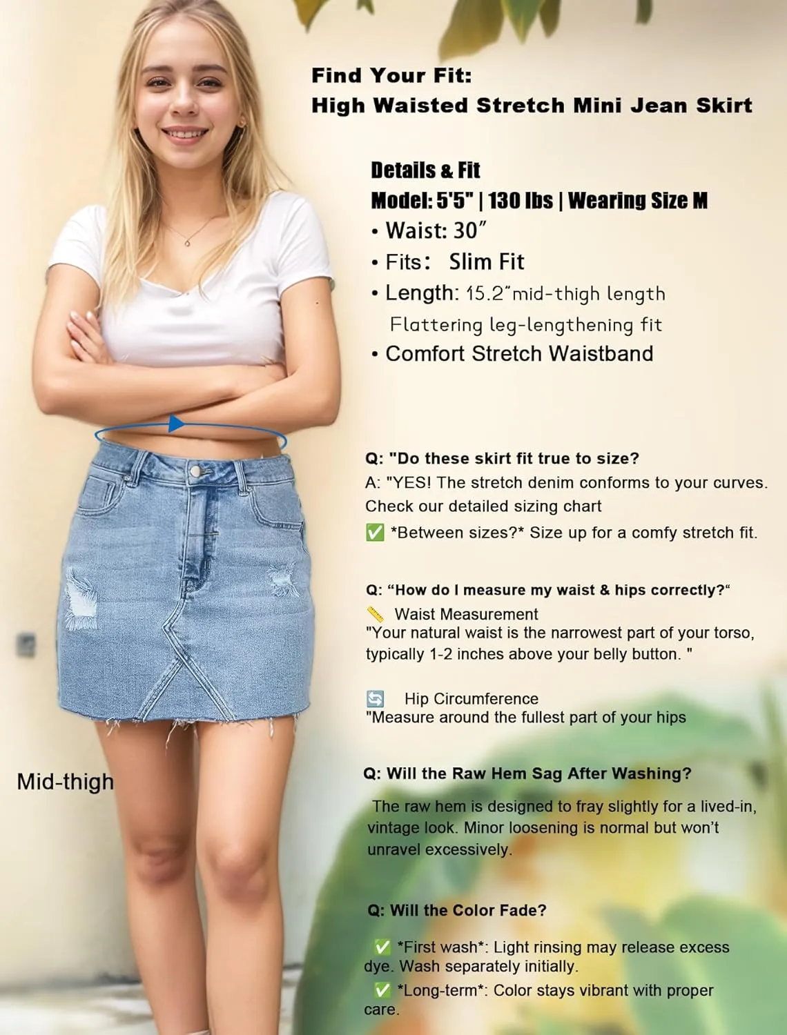 Denim Skirt Women Mini High Waisted Summer Jean Skirts
