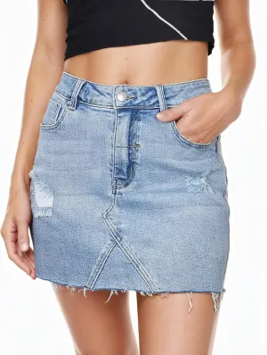 Denim Skirt Women Mini High Waisted Summer Jean Skirts