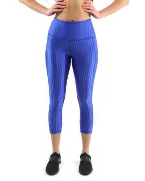 Firenze Activewear Capri Leggings - Blue [MADE IN ITALY] - Size Small