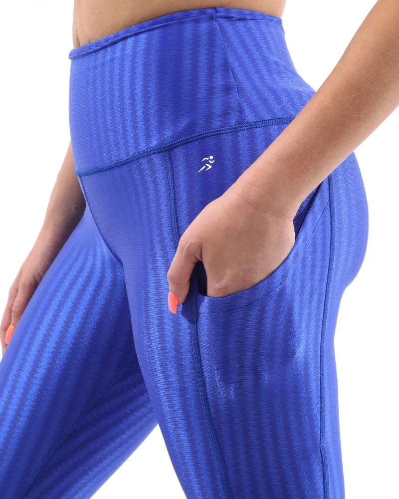 Firenze Activewear Capri Leggings - Blue [MADE IN ITALY] - Size Small