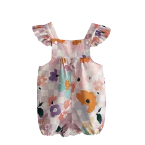 'Flossy' Ruffle Sleeve Overalls