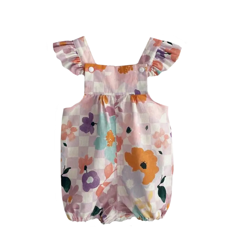 'Flossy' Ruffle Sleeve Overalls