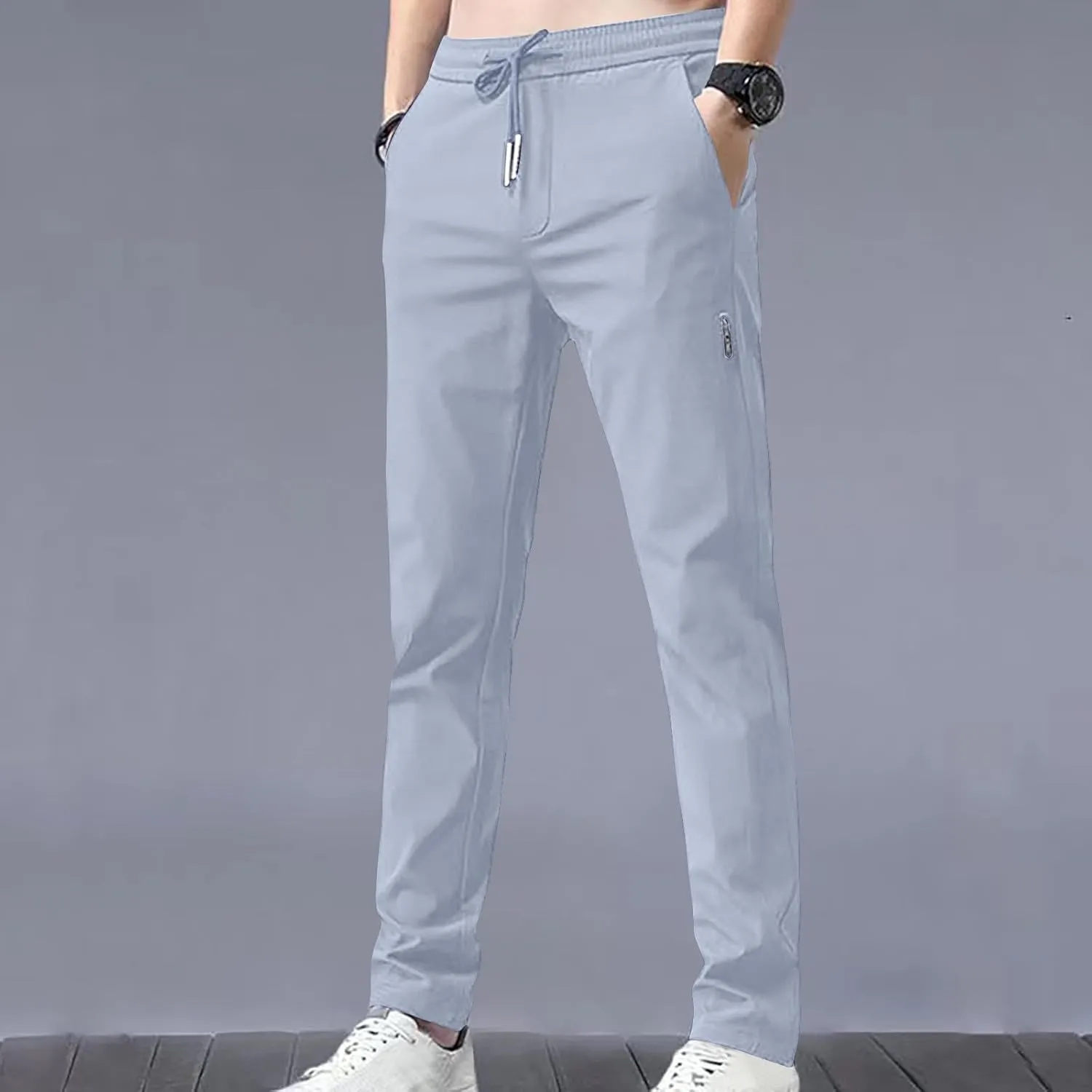 generic Golf Pants Men Straight Fit Trousers Fashion Running Tapered Jogger Pants Summer Cool Ice Silk Men Clothes Breathable
