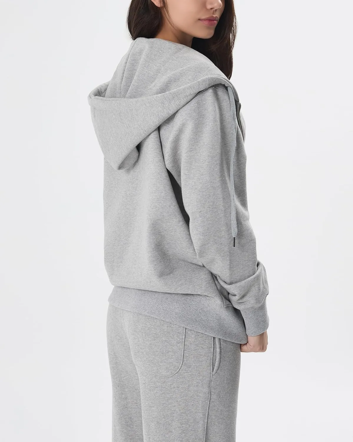 GIVON Women's Zip Up Hoodie Soft Thick French Terry Two Way Zipper Sweatshirt with Pockets Full Zip Cozy and Warm