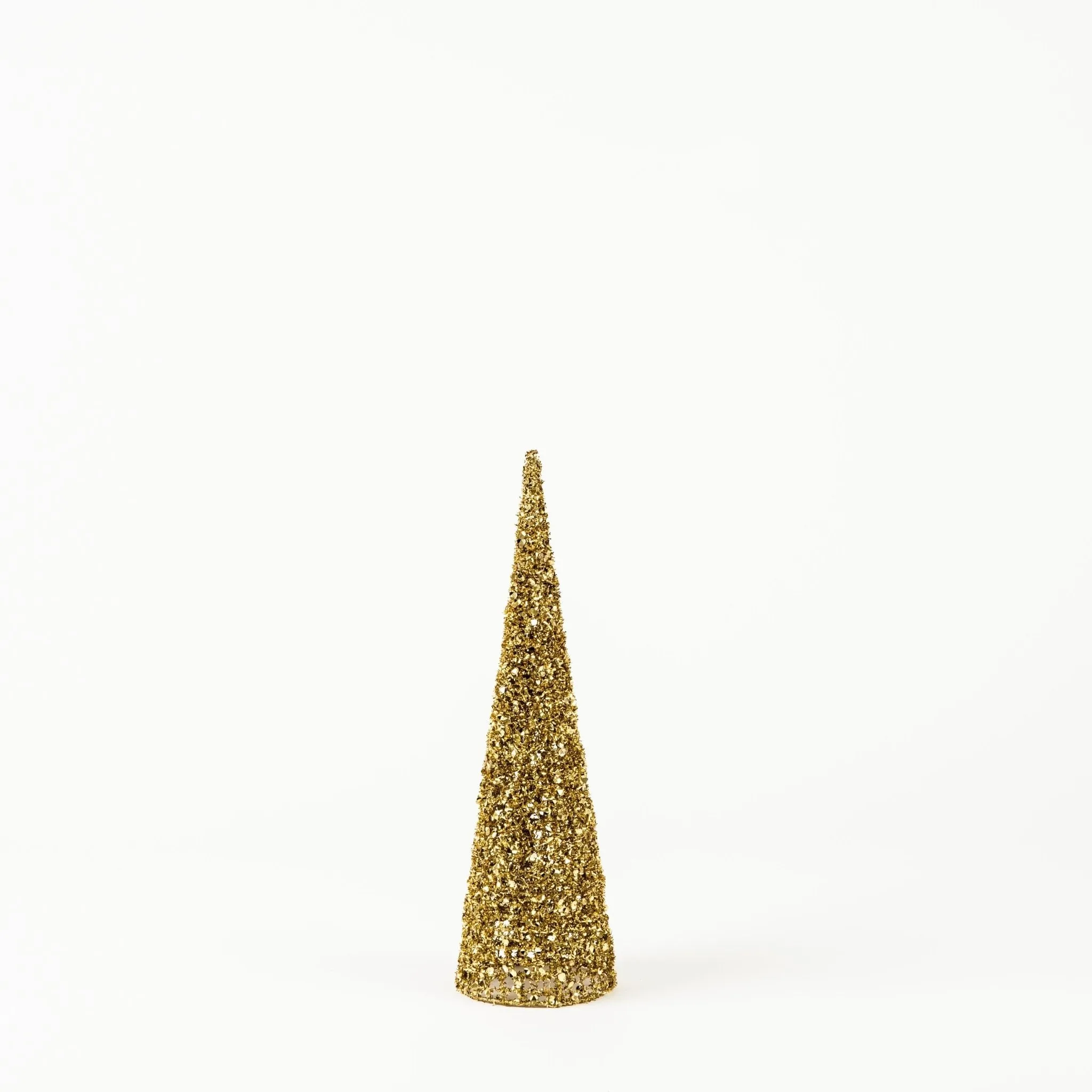 Golden Glitter Cone Tree Table Top