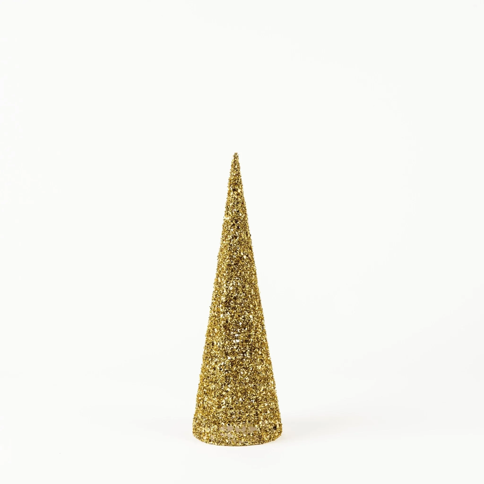 Golden Glitter Cone Tree Table Top