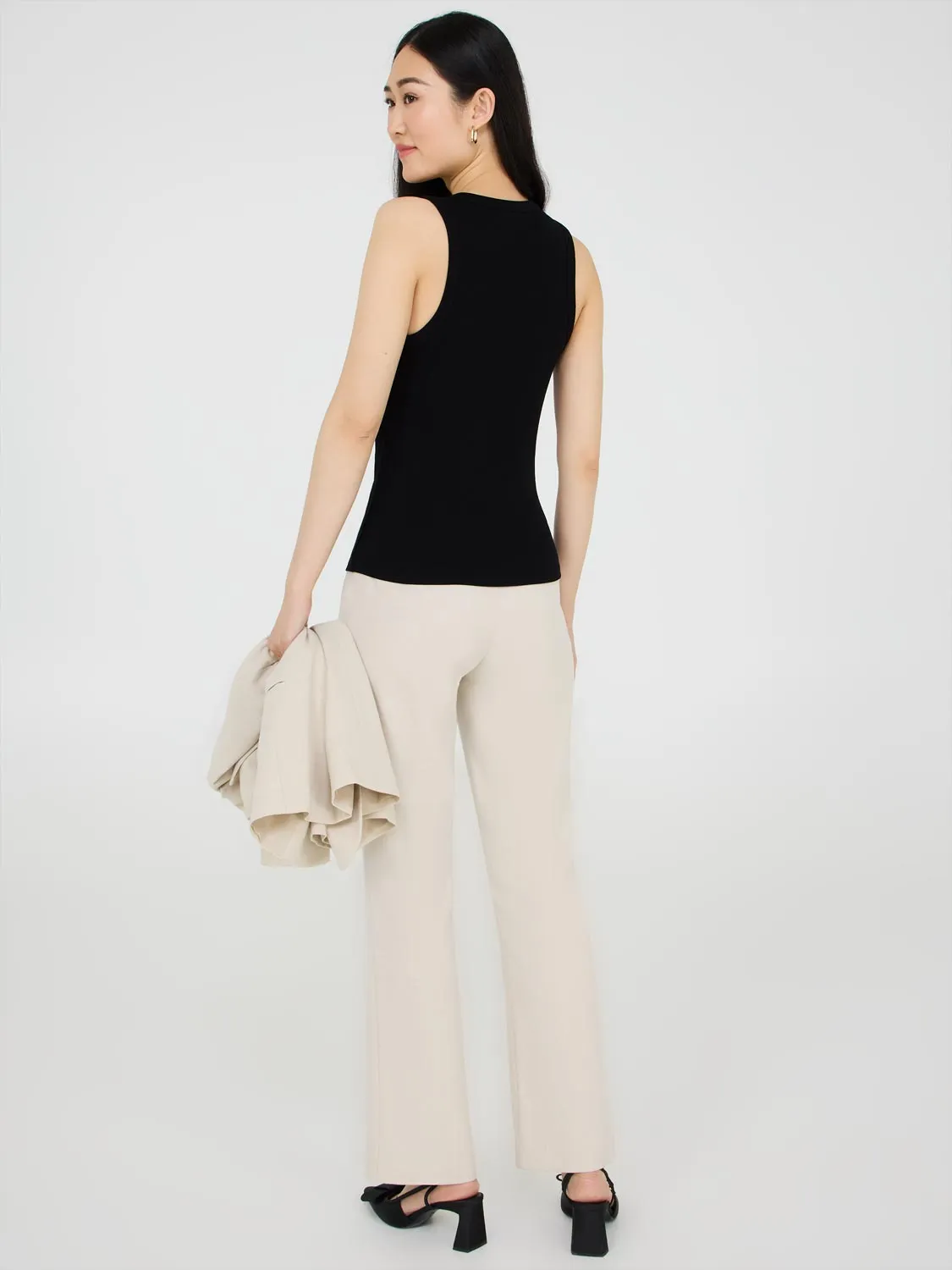 High Neck Ribbed Tank Top