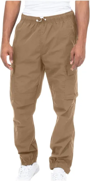 Hiking Cargo Pants for Men Casual Loose Straight Leg Joggers Lightweight Cotton Cargo Sweatpants
