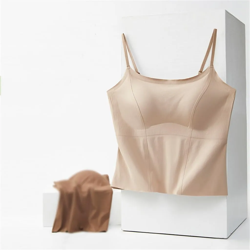 Ice Silk Traceless Beautiful Back Camisole Vest Women's Chest Pad Strapless Bottom Top