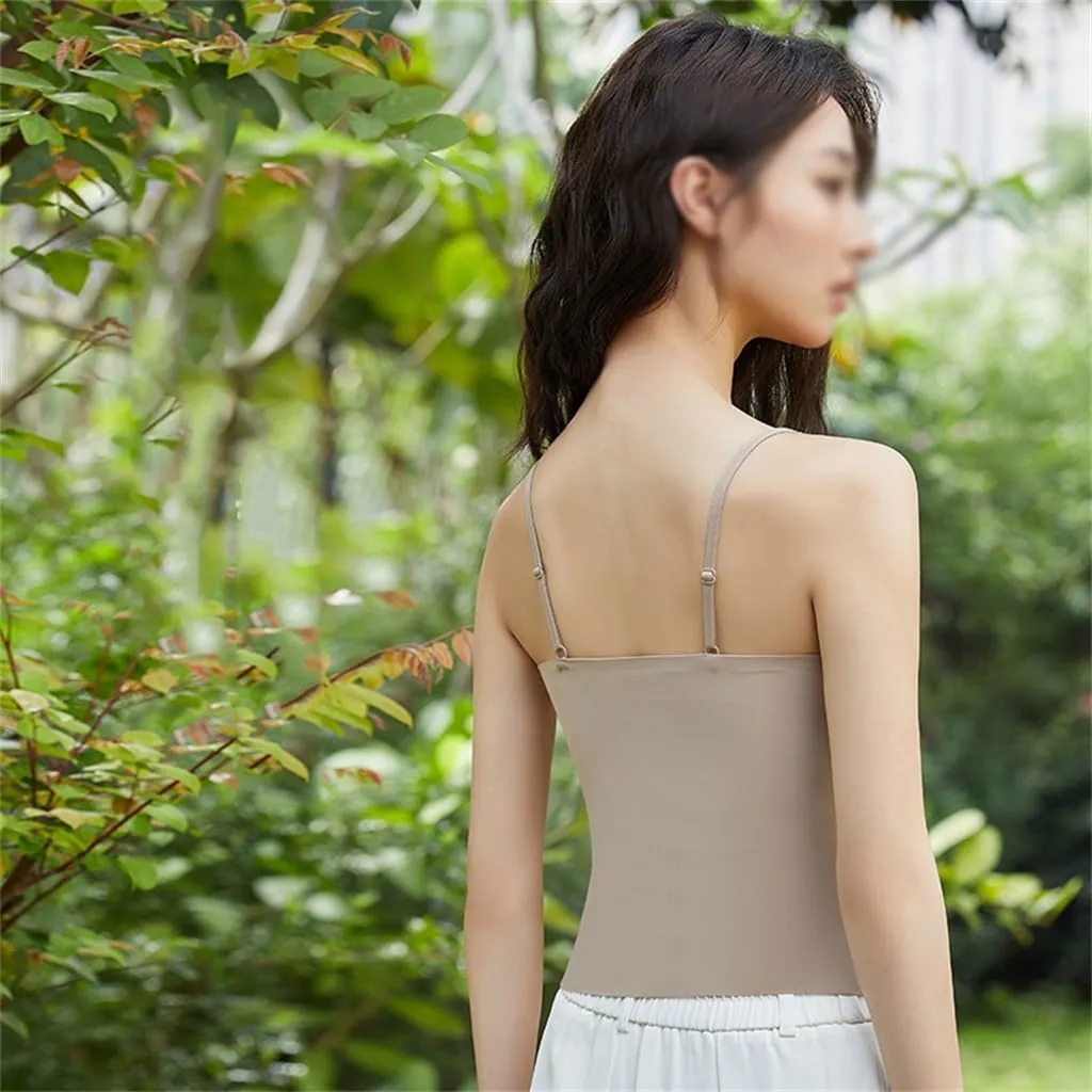 Ice Silk Traceless Beautiful Back Camisole Vest Women's Chest Pad Strapless Bottom Top