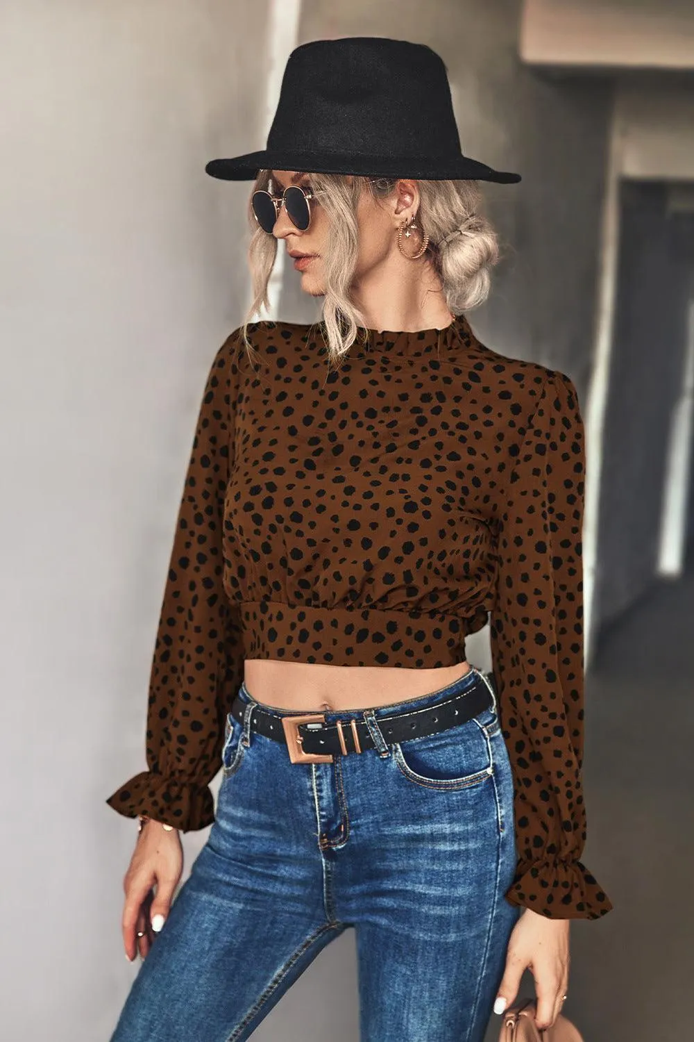 In Control Puff Long Sleeve Cropped Top