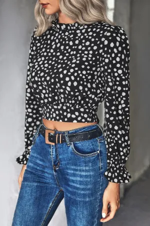 In Control Puff Long Sleeve Cropped Top