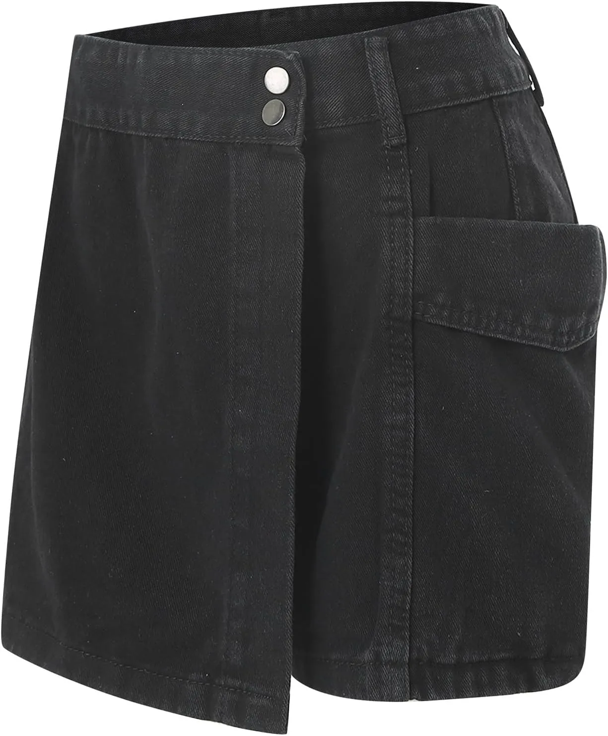 Jean Shorts for Women Mini Denim High Waisted Asymmetrical Wrap Short Skirt Casual Summer Retro Mini Skort Y2k Trendy 2025