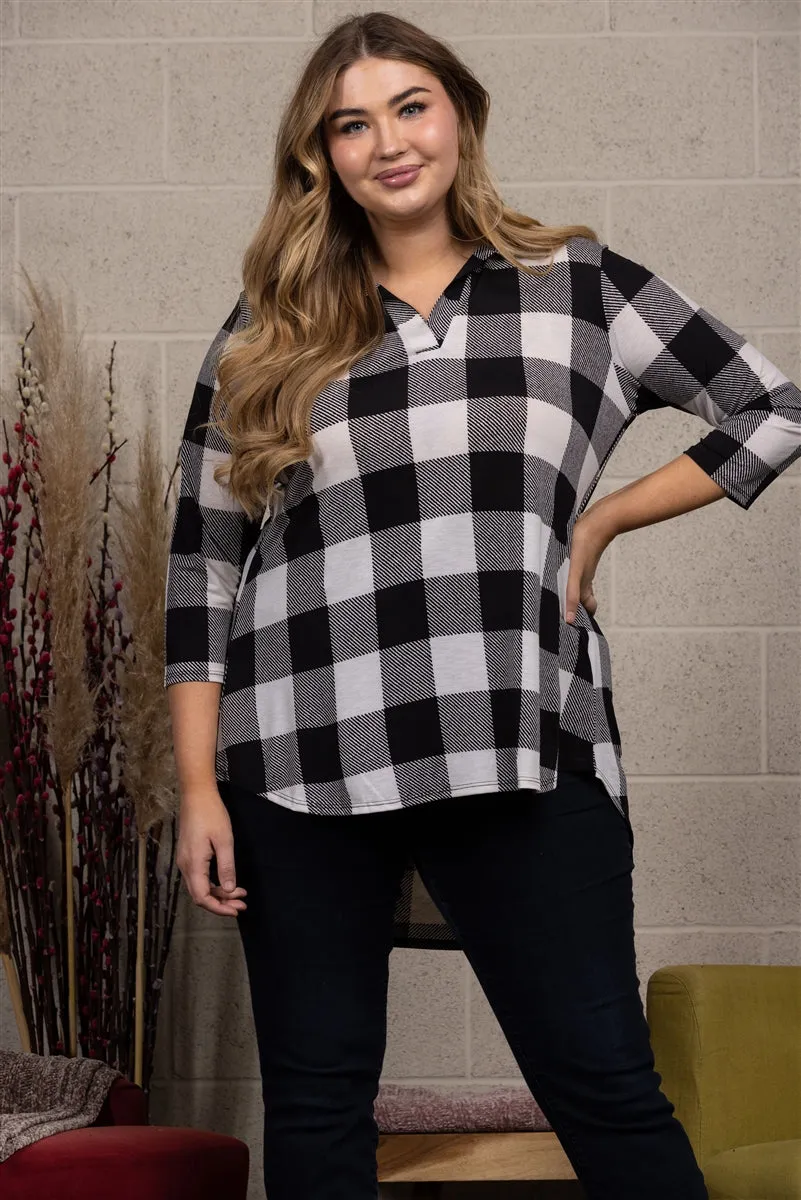 MADRAS PRINT PLUS SIZE TOP-ST1393