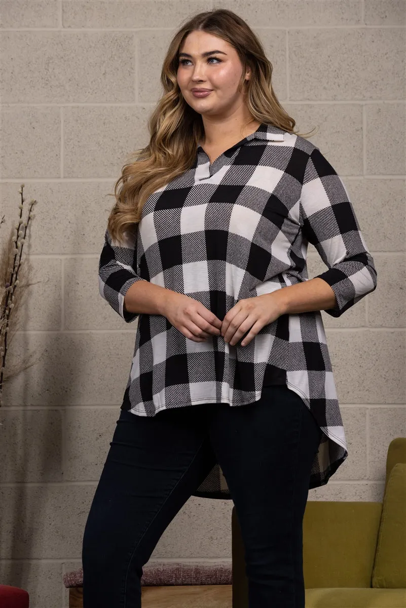 MADRAS PRINT PLUS SIZE TOP-ST1393