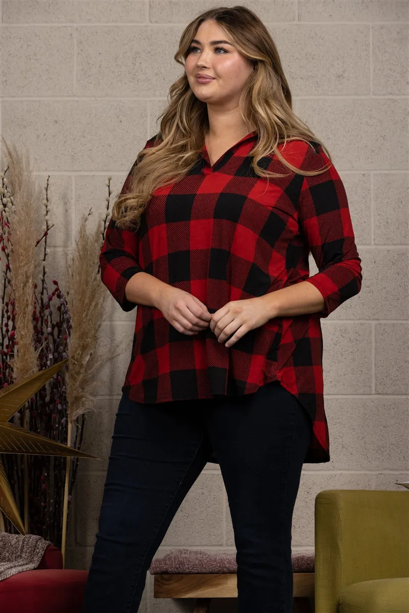 MADRAS PRINT PLUS SIZE TOP-ST1393