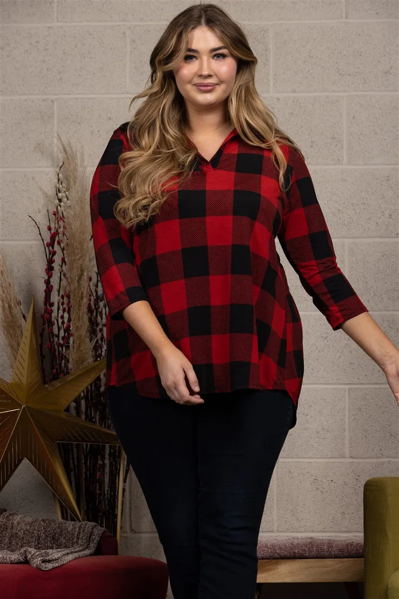 MADRAS PRINT PLUS SIZE TOP-ST1393