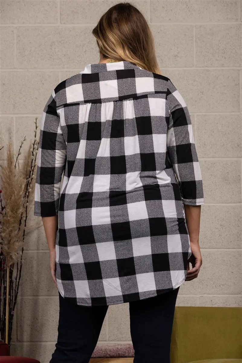 MADRAS PRINT PLUS SIZE TOP-ST1393