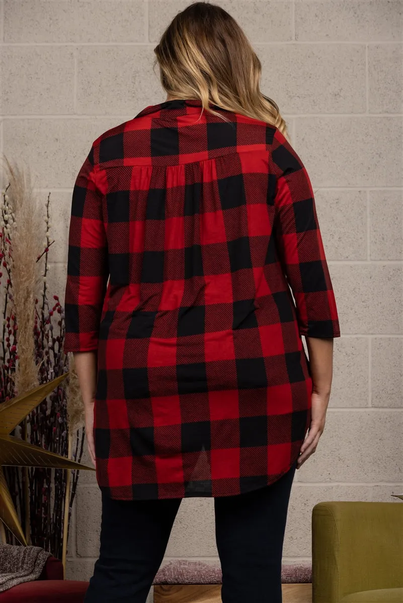 MADRAS PRINT PLUS SIZE TOP-ST1393