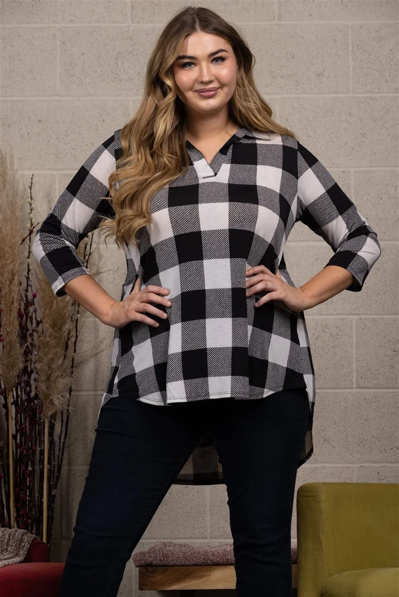 MADRAS PRINT PLUS SIZE TOP-ST1393