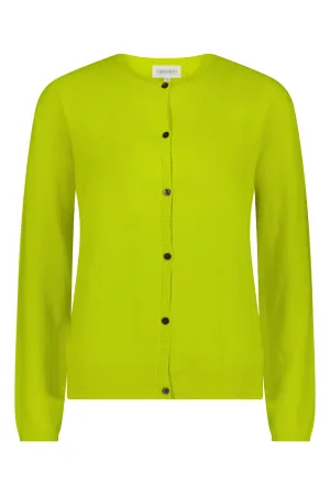 Malachite Yarnsmith Round Neck Cardigan Yellow
