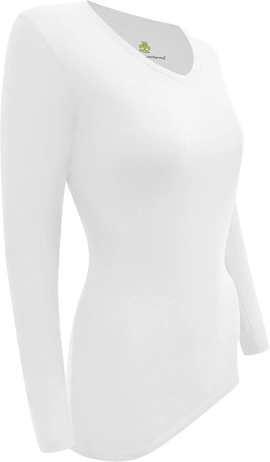 M&M SCRUBS Women's Under Scrub Tee V-Neck Long Sleeve T-Shirt - 3 Pack