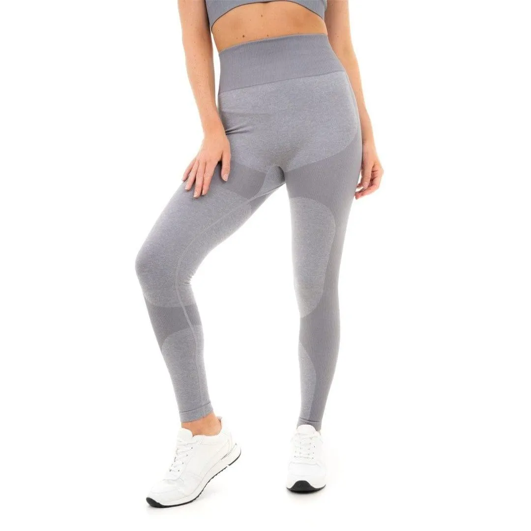 MARL WITH RIB SEAMLESS LEGGINGS GREY MARL
